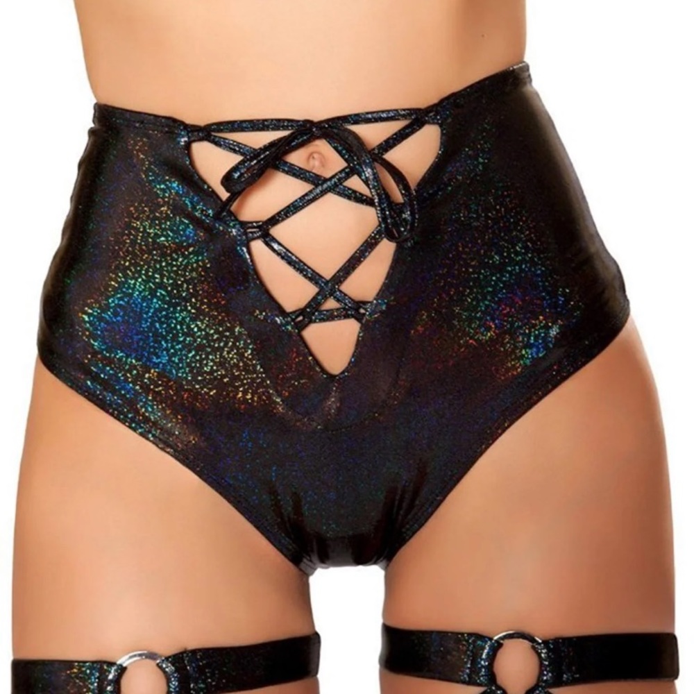 Roma black lace up rave bottoms